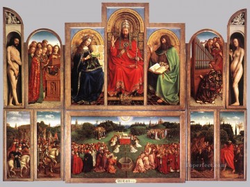  Abierta Lienzo - El Retablo de Gante abre sus alas Renacimiento Jan van Eyck